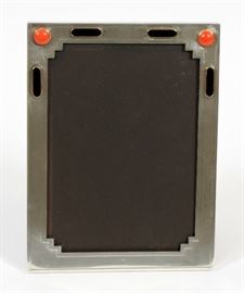 CARTIER STERLING ART DECO PHOTO FRAME, 14KT GOLD INLAY H 8 1/4" W 6 1/4"
Lot # 1048 