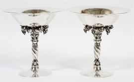 GEORG JENSEN STERLING SILVER TAZZAS, H 7 1/2", DIA 7 1/4"
Lot # 1045