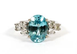 5.50CT NATURAL BLUE ZIRCON & .72CT DIAMOND RING, 6.3 GRAMS, RING SIZE: 5.75
Lot # 1234 
