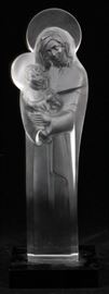LALIQUE, FROSTED GLASS FIGURE OF MADONNA & CHILD H 14"
Lot # 1241 