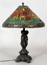LEADED GLASS "POPPY" TABLE LAMP H 29" DIA 20"
Lot # 1225 