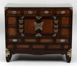 WOOD CUPBOARD/CHEST, H 31 1/2", W 37", D 17"
Lot # 1263 