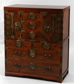 ASIAN INSPIRED WALNUT CABINET H 42 1/2", W 36", D 18 1/2"
Lot # 1261 