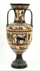 GREEK CERAMIC KRATER, AFTER A CORINTHIA KRATER ABOUT 540 B. C> H 24" W 12" SIGNED VASSILOPOULOS
Lot # 1346 