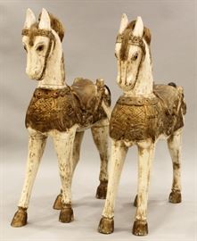 CHINESE CARVED WOOD HORSES H 41" W 34"
Lot # 1383 
