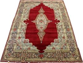 PERSIAN KERMAN HAND WOVEN WOOL CARPET, W 9' 9", L 11' 9 1/2"
Lot # 0051 