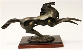 HISI FINE (20TH C), BLUESTONE DESIGN, CONTEMPORARY, BRONZE SCULPTURE, #2/2 H 15", W 7", L 30", CHINESE HORSE
Lot # 0067 