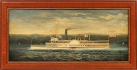 J. CLARK (AMERICAN SCHOOL EARLY-MID 20TH CENTURY) OIL ON BOARD, C1900, H 7 11/2", W 17", "JESSE HOYT"
Lot # 0089 