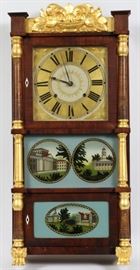 JOHN BIRGE AMERICAN EGLOMISE GLASS PILLAR STYLE CLOCK, H 37", W 17", D 6"
Lot # 0106 