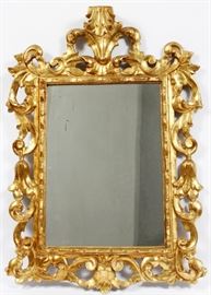 ITALIAN STYLE GILT WOOD MIRROR, H 40", W 28"
Lot # 0130