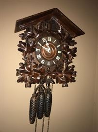 Antique Cuckoo Clock with 2 Cuckoos