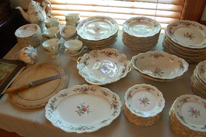 Rosenthal China set & serving pieces, old bread plate and knife