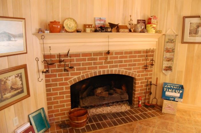 Fireplace with old Oil lamps