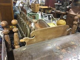 Plantation hand carved bed frame