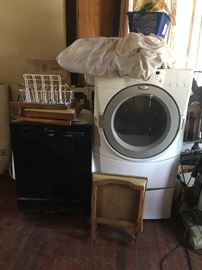 dryer with storage and dishwasher