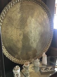 Large Persian brass tray