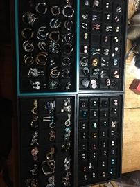 Tons of sterling jewelry. Both synthetic and natural stones