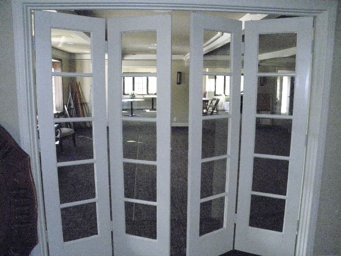Wooden Bi-fold Garden doors, 10 lite pairs,  81.5"w  x  80" h (4) sets *******$200/set*******  ALSO  (3) sets 10 lite french doors  72" w x 72" h   *******$150set********Call Now for immediate appointment.  (760) 975-5483    (760) 445-8571  