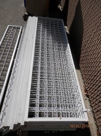Steel frame "Grate Wall" for retail merchandising / display(s).   12   24" x 8'   sections  @ *** $15.00*** each  and 8   12" x 8' sections   @ ***$10.00 *** each.  Call for appointment  (760) 975-5483     