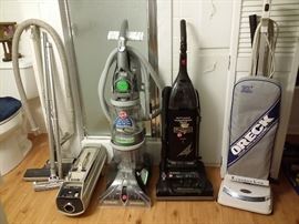 Electrolux vacuum, Hoover MAX Extract carpet cleaner, Hoover Wind Tunnel vacuum, Oreck        hypo-allergenic vacuum