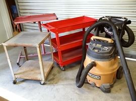 Metal utility carts, Ridgid Professional Wet/dry Vac  (16 gallon) 