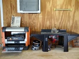 Ridgid 13" thickness planer, Skil Router & Table