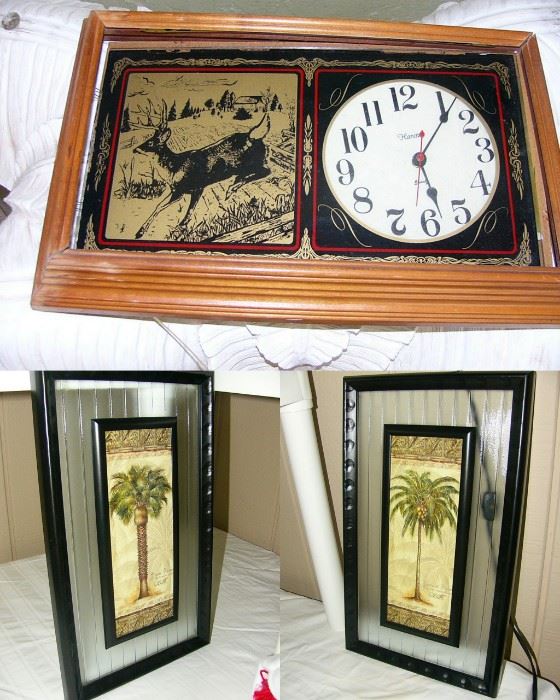 Decorative pictures and clock