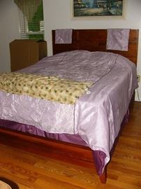 Ideal Bedding Powhatan Queen size bed with brand new mattress and wood frame with headboard