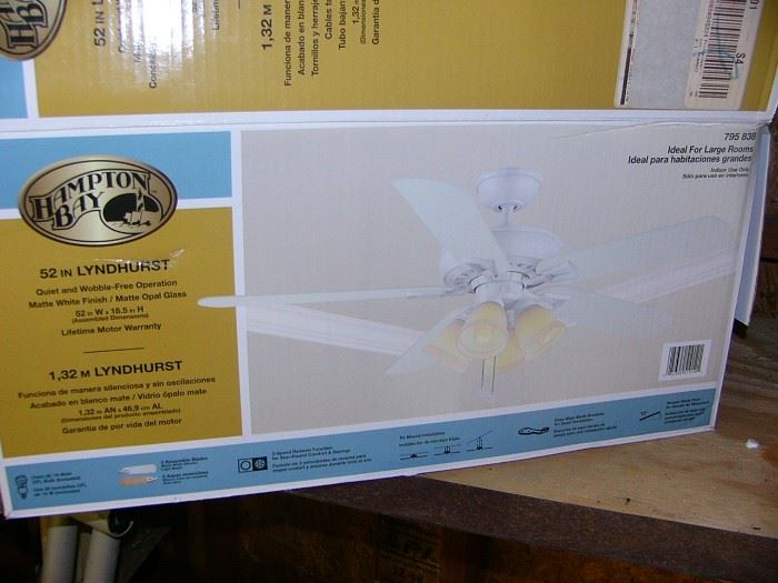 Ceiling fan in box
