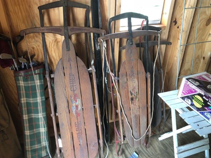 American Flyer sleds HUGE size (Chief) and the usual smaller one
