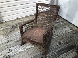 Child's wicker rocker