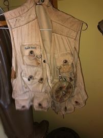 Fishing vest with fly box and gear