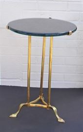 Brass stand with round marble top