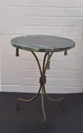 Pedestal table with round marble top
