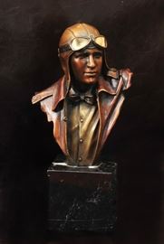 Bronze bust of Lindbergh 
