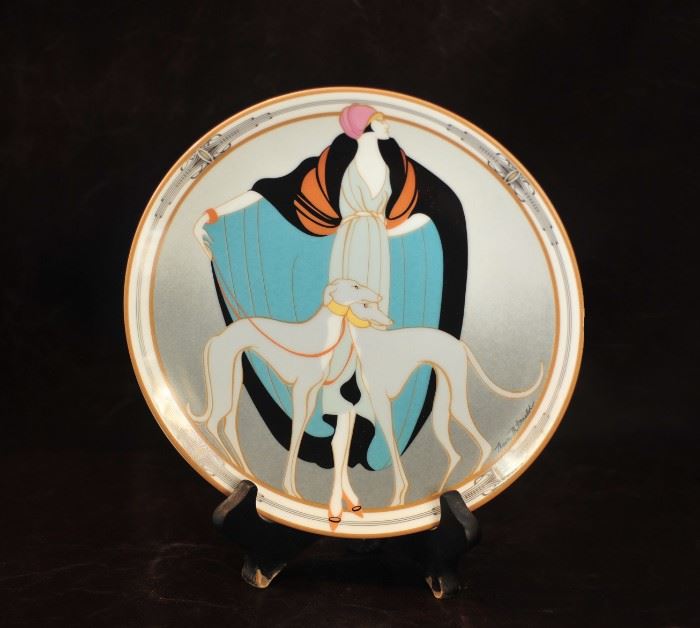 Art deco plate, hand-painted by MacGuire