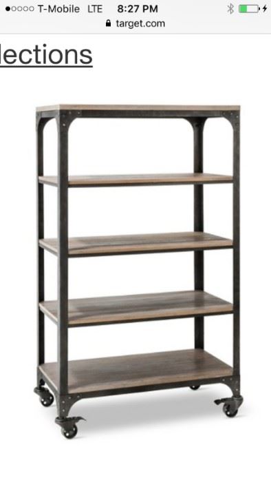 Franklin 5Shelf Industrial Bookcase on metal cast ...