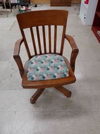 Antique Oak Office Chair Steampunk Industrial