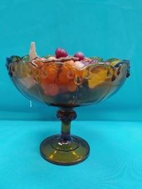 Large Amber Fruit Bowl