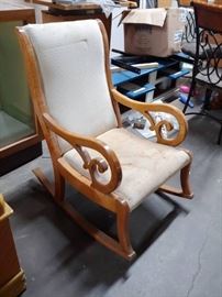 Vintage Birdseye Maple Rocking Chair