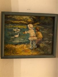 Signed Oil Painting. Old.