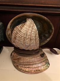 Very neat Abalone Shell light made to look like a ship...can you see it?