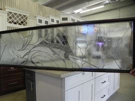 Leaded Glass Sailfish Panel - Triple Insulated with Frame    52" x 28". 