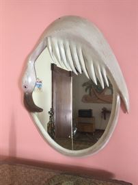 Flamingo oval wall mirror - cool!