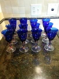 Set of 12 Cobalt blue Glasses