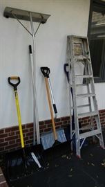 Snow Shovels and Ladder
