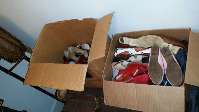 (2) Lots of vintage shoes