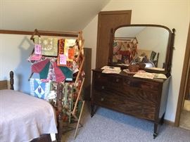 Antique dresser with swivel mirror