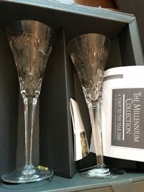 #10	Waterford Prosperity Toasting Flute (3)  Millennium Collection	 $45.00 	