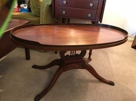 #21	Harp Oval Coffee Table on Pedistal   36x20x18	 $75.00 	
